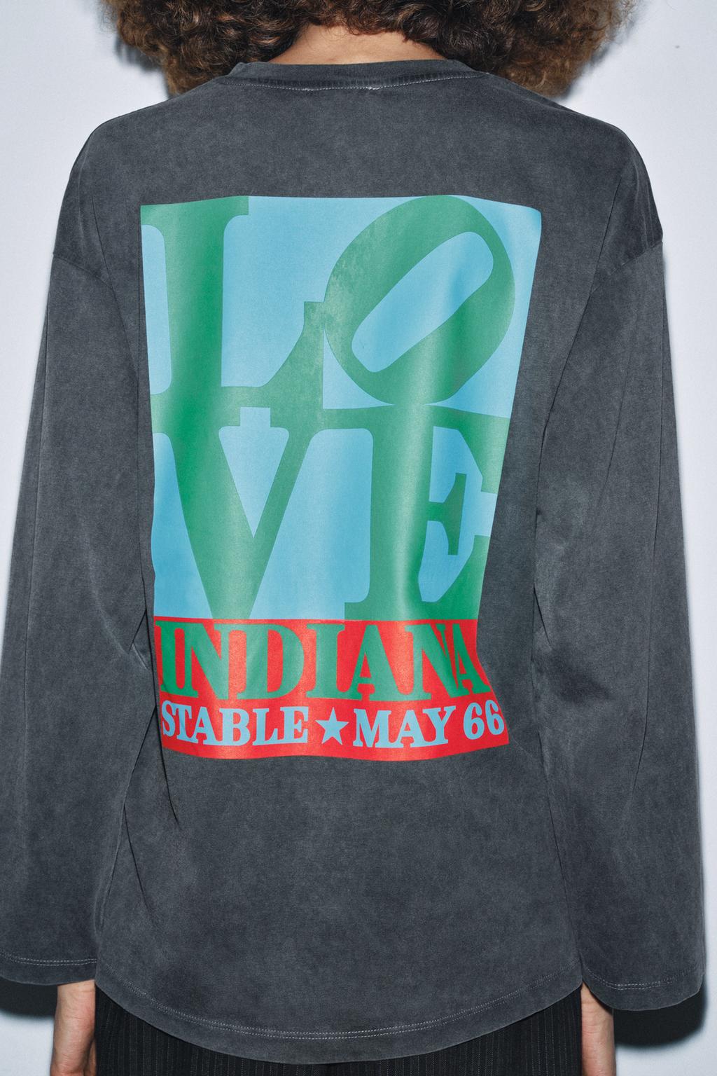 ФУТБОЛКА С ДЛИННЫМИ РУКАВАМИ С ЭФФЕКТОМ ПОТЕРТОСТИ