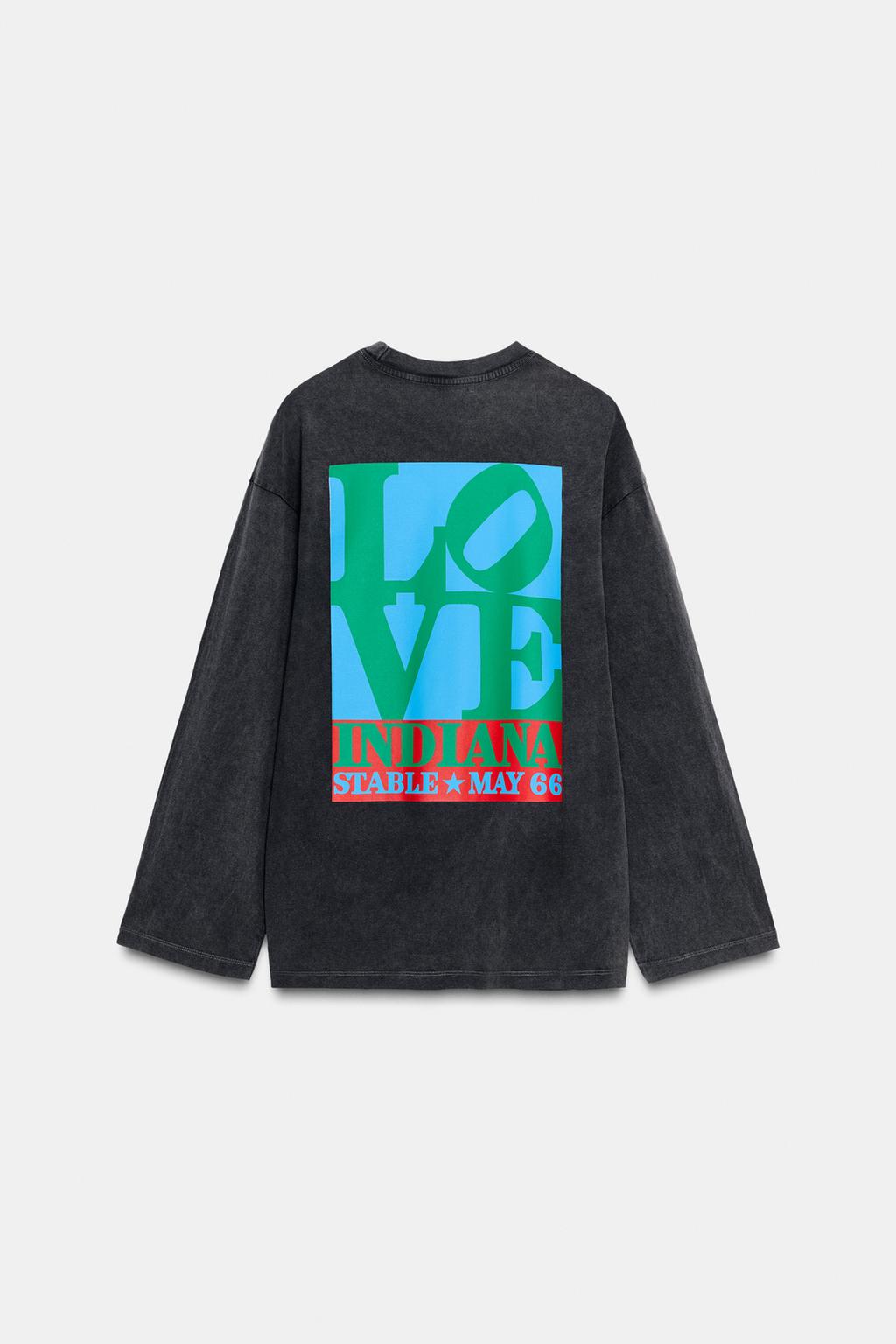 ФУТБОЛКА С ДЛИННЫМИ РУКАВАМИ С ЭФФЕКТОМ ПОТЕРТОСТИ