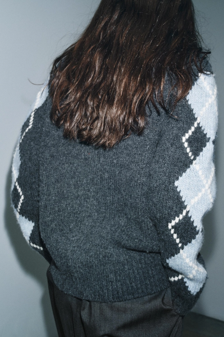 ЖАКЕТ 100% ШЕРСТЬ РОМБЫ