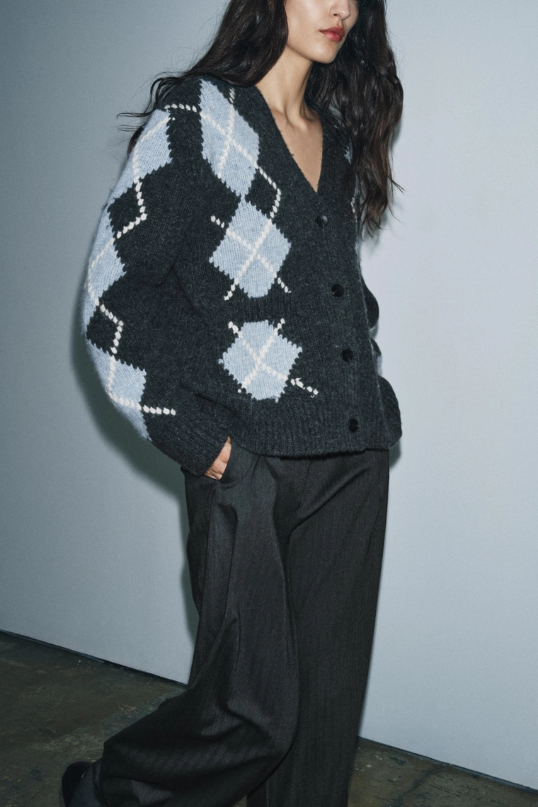 ЖАКЕТ 100% ШЕРСТЬ РОМБЫ