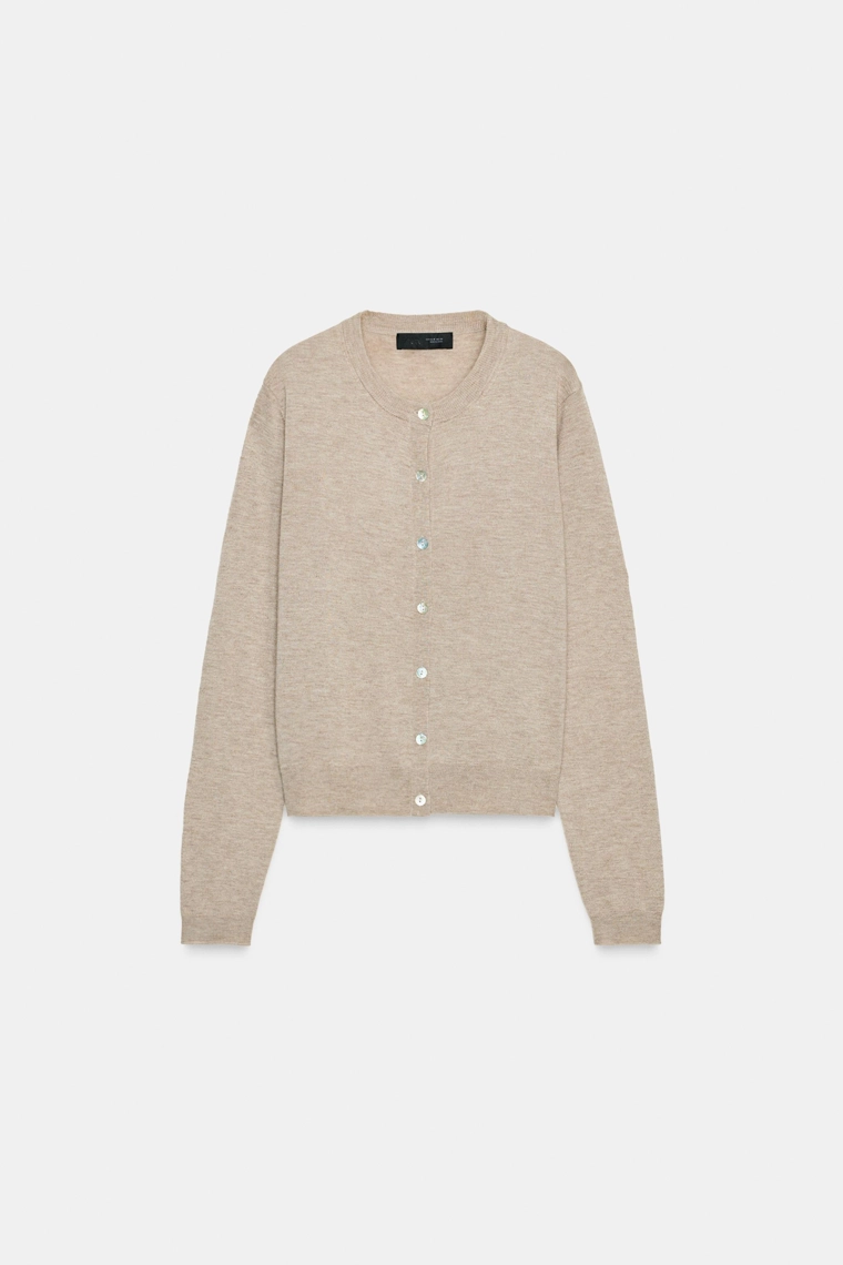 КАРДИГАН ИЗ ШЕРСТИ С ДЛИННЫМИ РУКАВАМИ