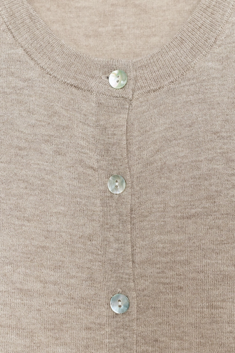 КАРДИГАН ИЗ ШЕРСТИ С ДЛИННЫМИ РУКАВАМИ