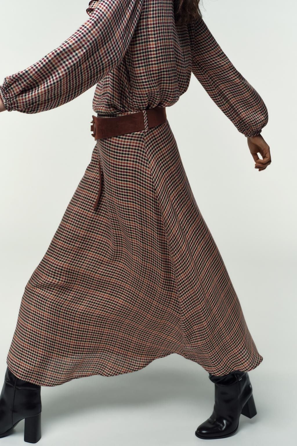 ЮБКА В КЛЕТКУ С РЕМНЕМ