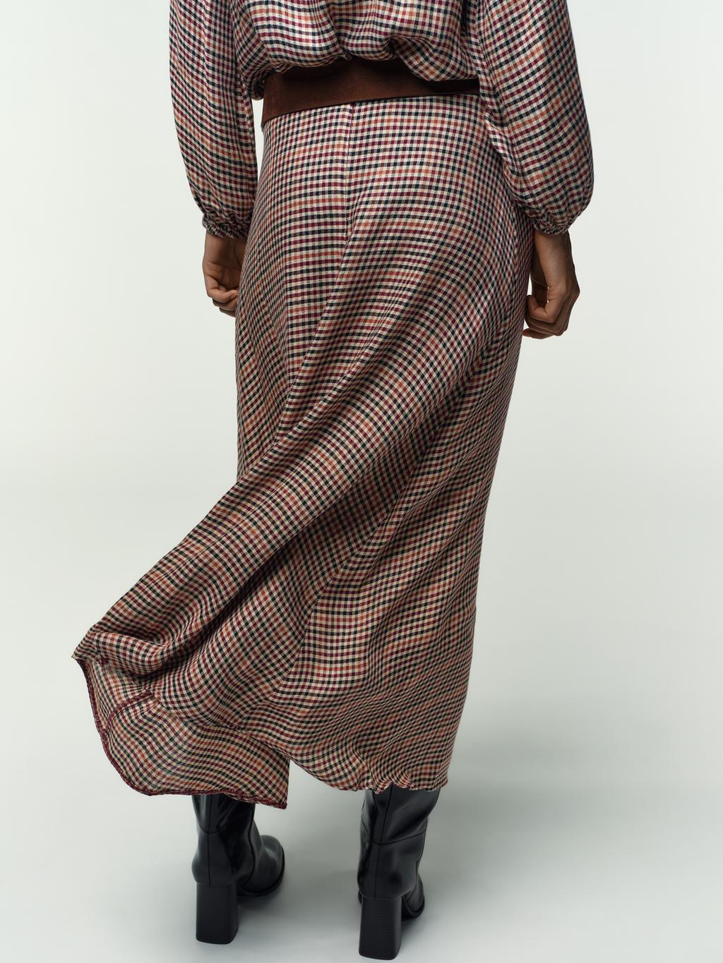 ЮБКА В КЛЕТКУ С РЕМНЕМ