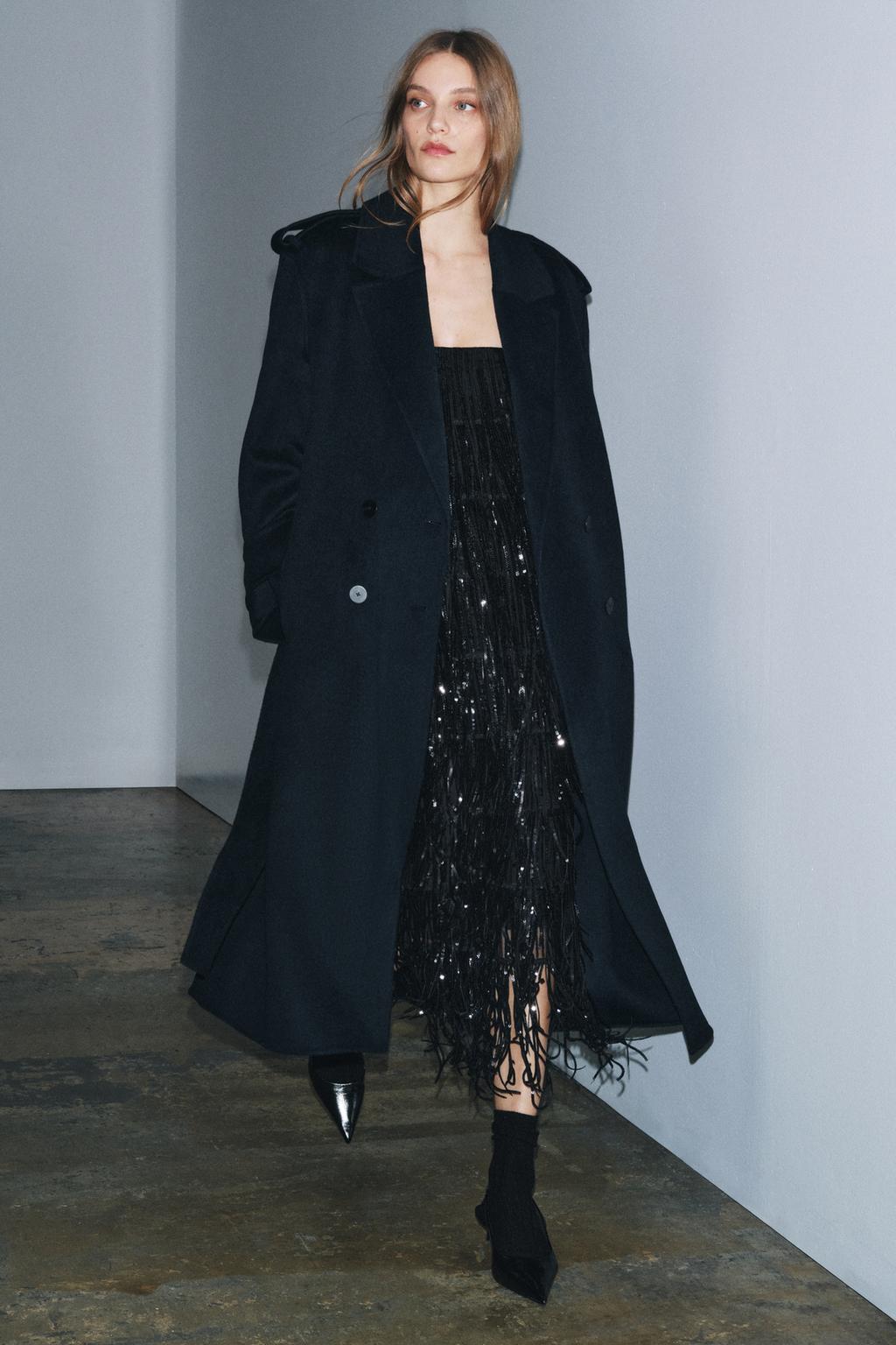 ПЛАТЬЕ МИДИ С ПАЙЕТКАМИ И БАХРОМОЙ — ZW COLLECTION LIMITED EDITION