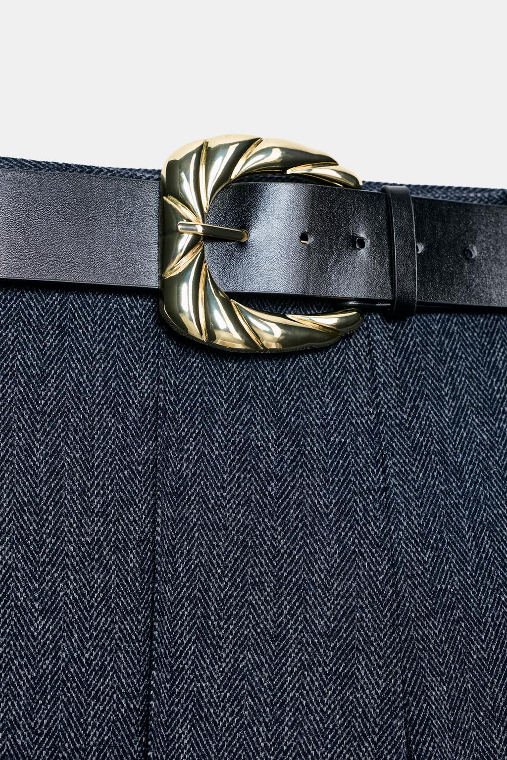 БРЮКИ В ЕЛОЧКУ С ПОЯСОМ