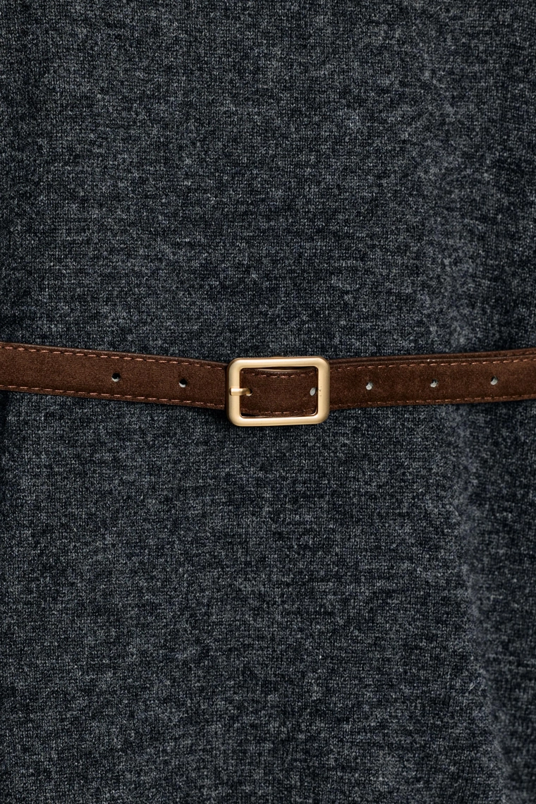 СВИТЕР ОВЕРСАЙЗ ИЗ 100% ШЕРСТИ С ПОЯСОМ