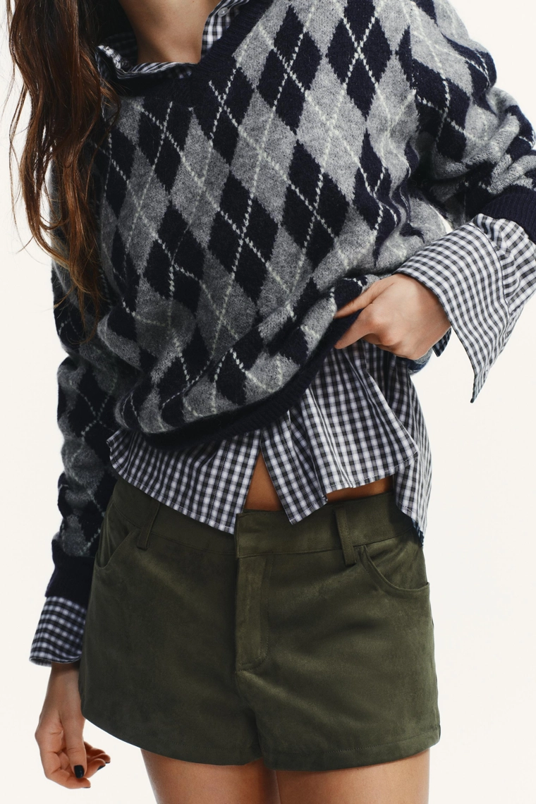 СВИТЕР С УЗОРОМ «РОМБЫ»