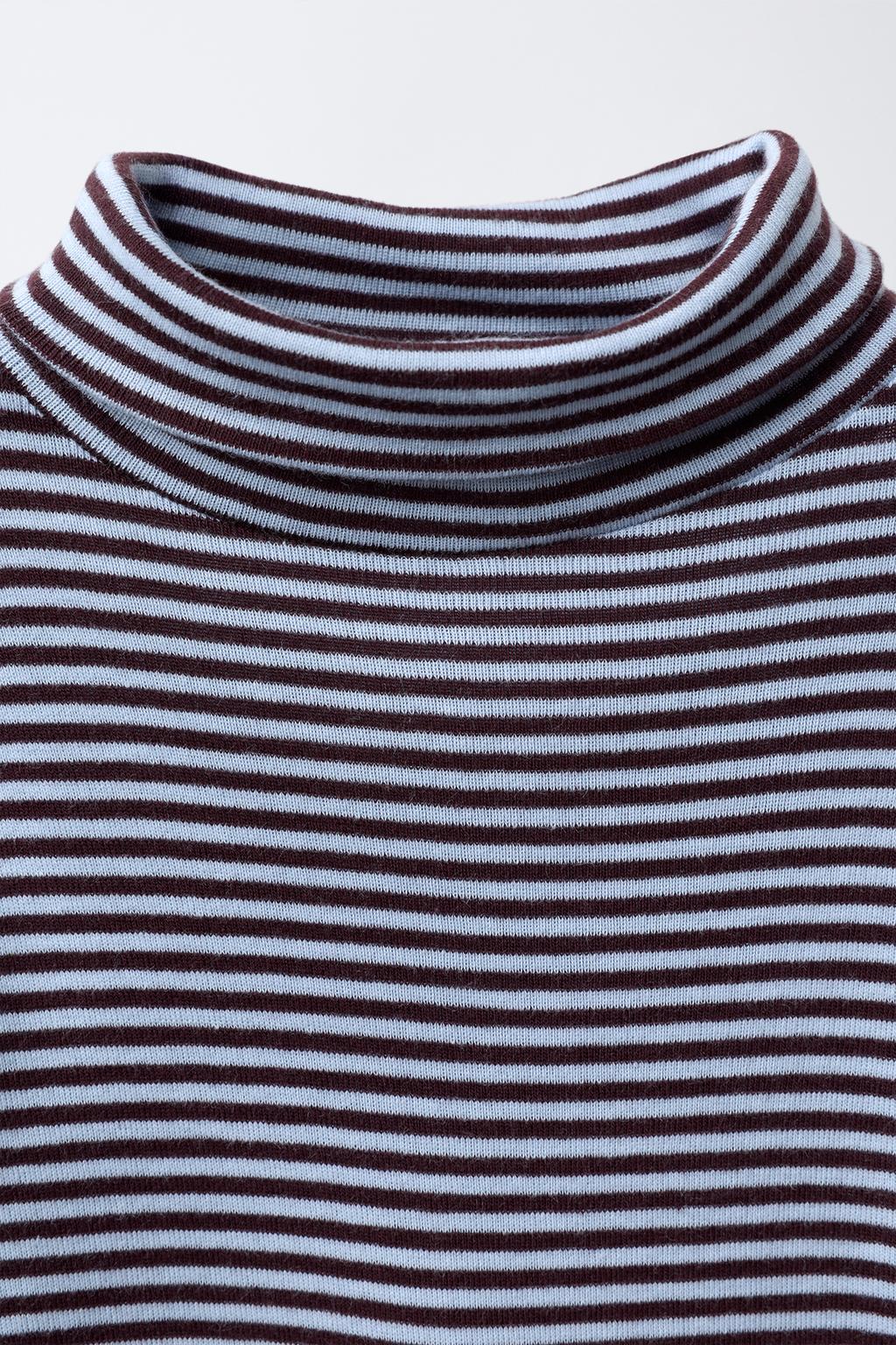 ЛОНГСЛИВ В ПОЛОСКУ С ВОРОТНИКОМ-СТОЙКОЙ BENSIMON ® X ZARA