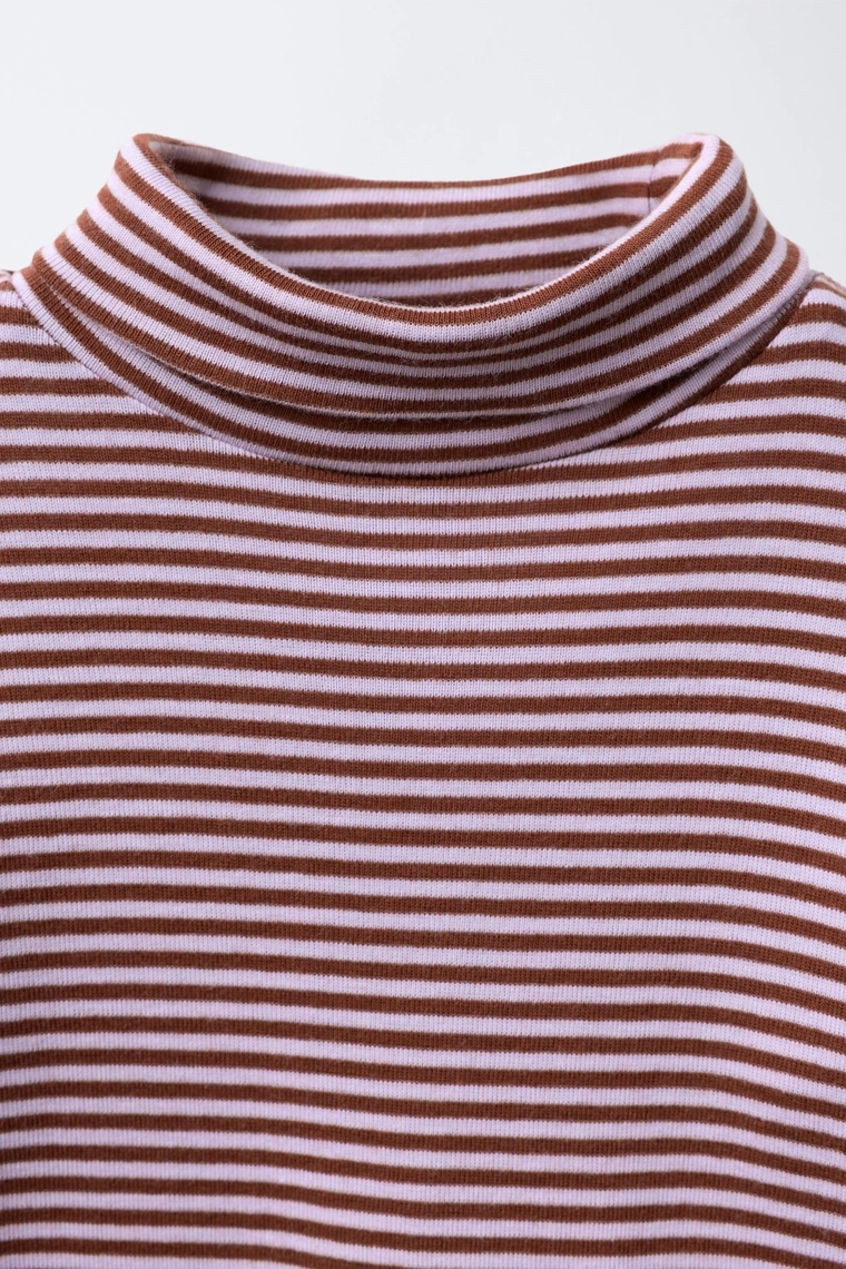 ЛОНГСЛИВ В ПОЛОСКУ С ВОРОТНИКОМ-СТОЙКОЙ BENSIMON ® X ZARA