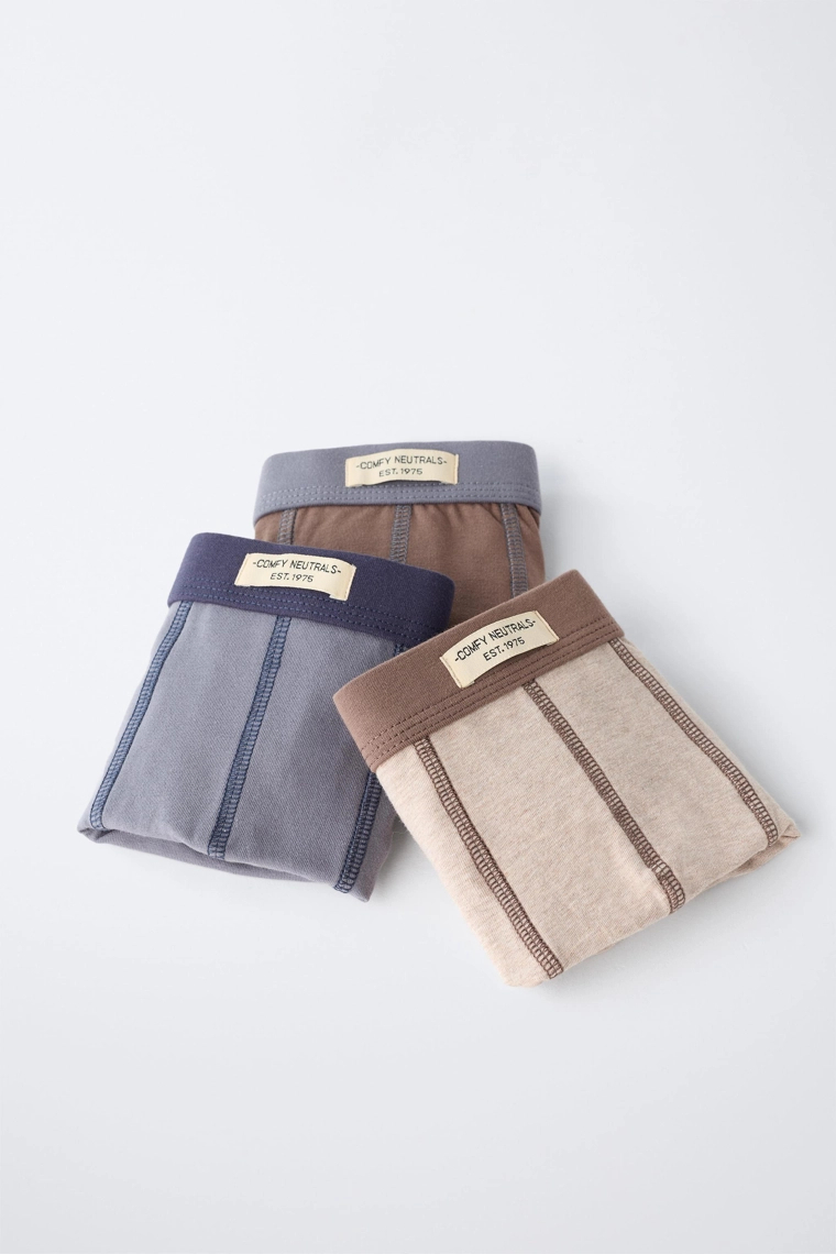 6-14 ЛЕТ/ НАБОР ИЗ ТРЕХ ТРУСОВ-БОКСЕРОВ С НАШИВКОЙ