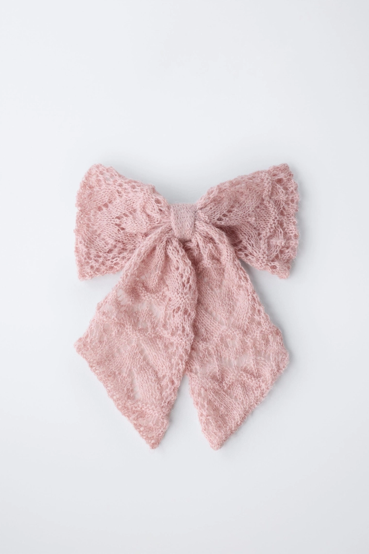 ЗАКОЛКА-БАНТ С ШЕРСТЬЮ И АЛЬПАКОЙ