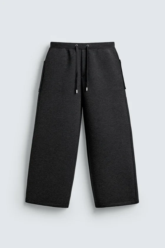 БРЮКИ WIDE FIT С ЭФФЕКТОМ НЕОПРЕНА