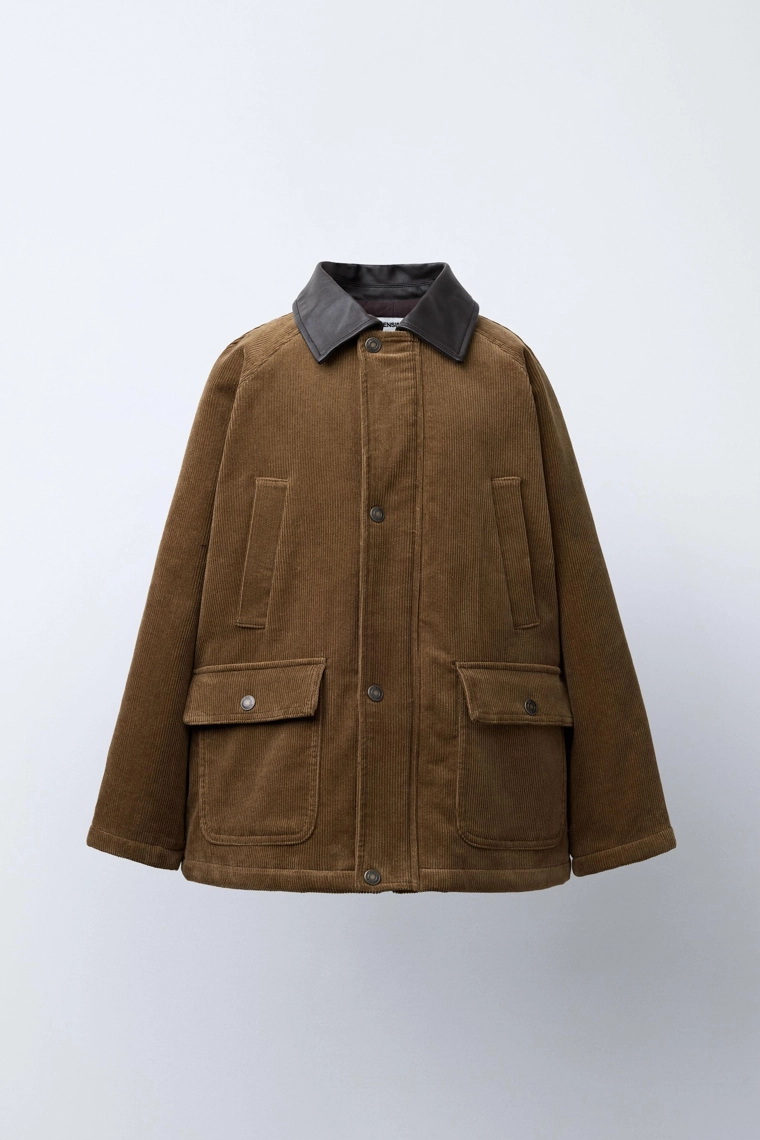 СТЕГАНАЯ ВЕЛЬВЕТОВАЯ КУРТКА СО СЪЕМНЫМ ВОРОТНИКОМ — BENSIMON ® X ZARA