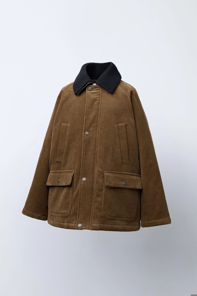 СТЕГАНАЯ ВЕЛЬВЕТОВАЯ КУРТКА СО СЪЕМНЫМ ВОРОТНИКОМ — BENSIMON ® X ZARA