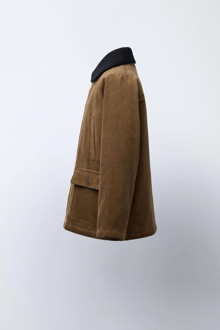 СТЕГАНАЯ ВЕЛЬВЕТОВАЯ КУРТКА СО СЪЕМНЫМ ВОРОТНИКОМ — BENSIMON ® X ZARA