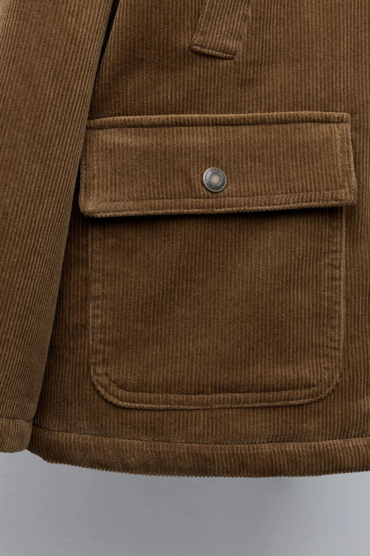 СТЕГАНАЯ ВЕЛЬВЕТОВАЯ КУРТКА СО СЪЕМНЫМ ВОРОТНИКОМ — BENSIMON ® X ZARA