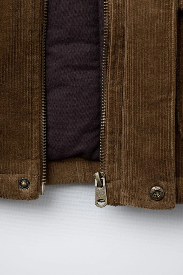 СТЕГАНАЯ ВЕЛЬВЕТОВАЯ КУРТКА СО СЪЕМНЫМ ВОРОТНИКОМ — BENSIMON ® X ZARA