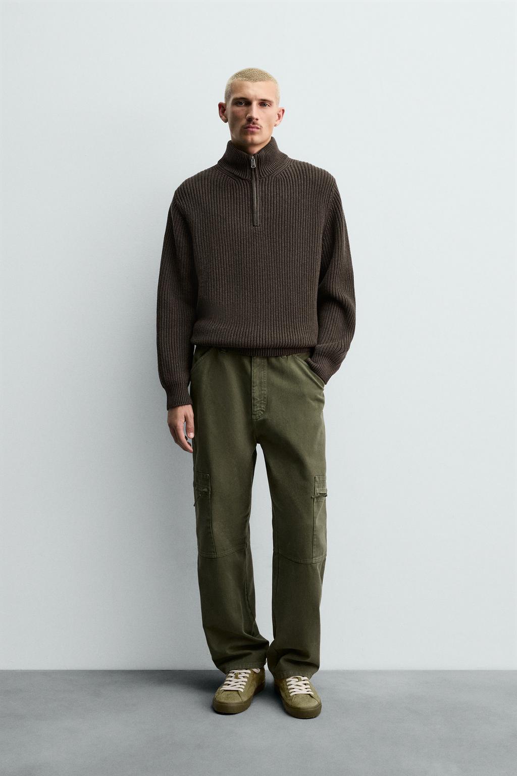 ДЖЕМПЕР С ЖЕМЧУЖНОЙ ВЯЗКОЙ И ВОРОТНИКОМ НА МОЛНИИ