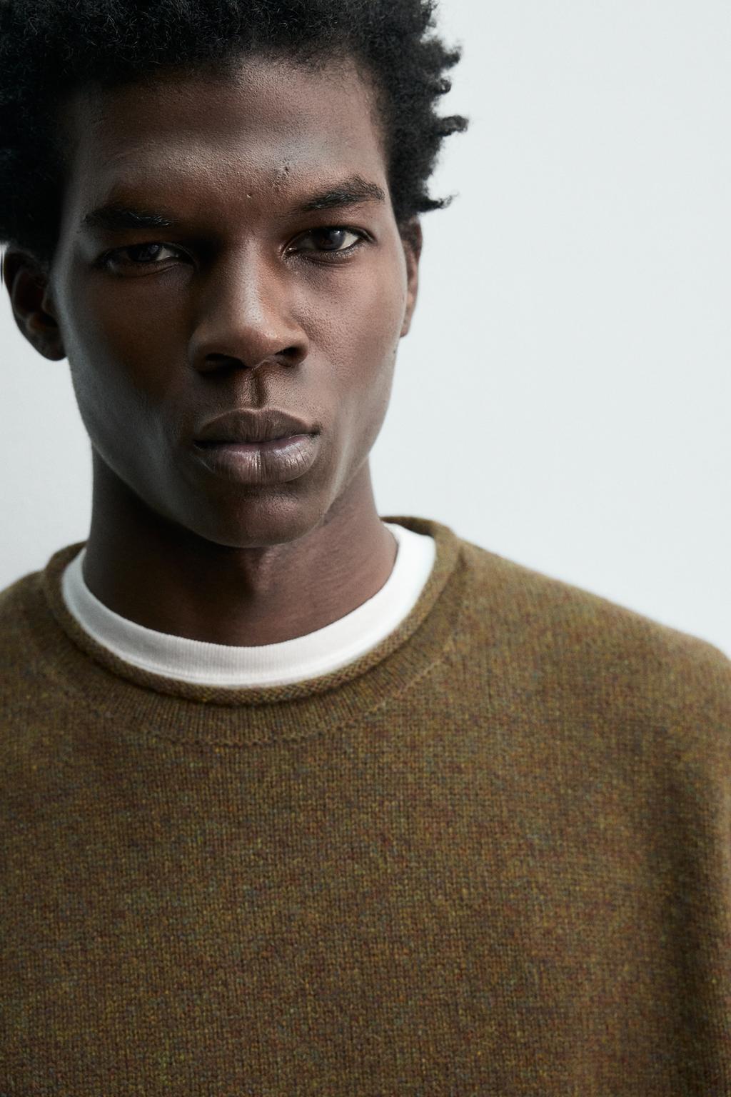 СВИТЕР ИЗ 100% ШЕРСТИ С ЗАВЕРНУТЫМИ КРАЯМИ