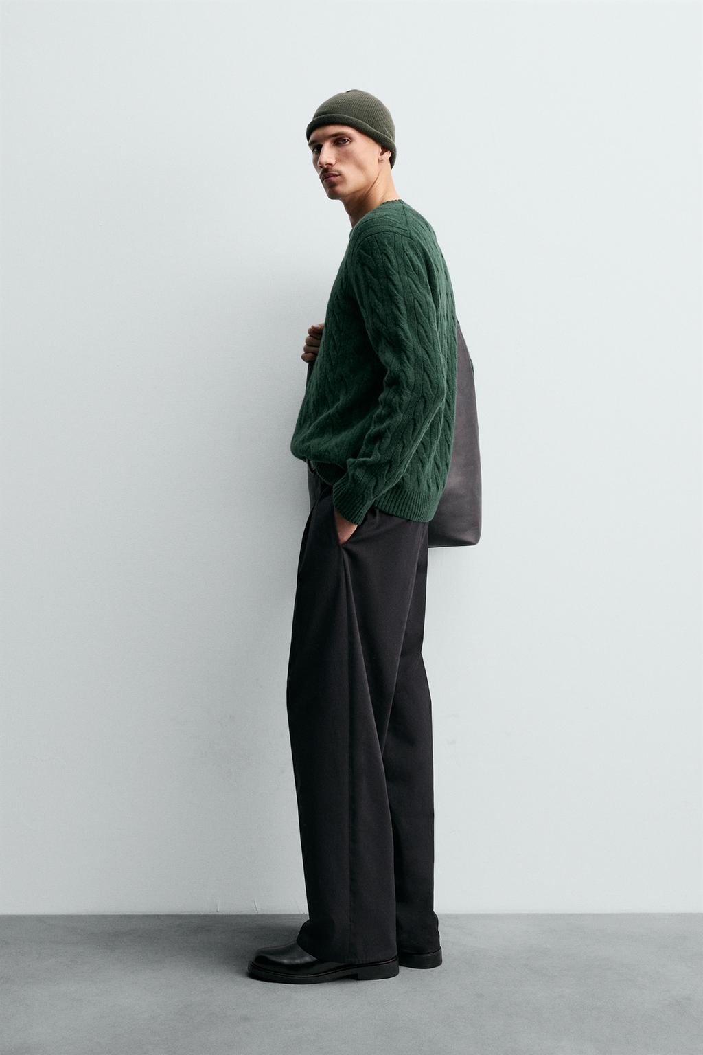 СВИТЕР ИЗ 100% ШЕРСТИ С УЗОРОМ «КОСЫ»