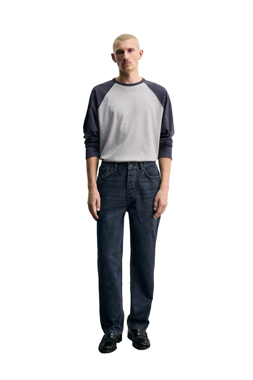 ДЖИНСЫ STRAIGHT FIT ИЗ ХЛОПКА И ШЕРСТИ