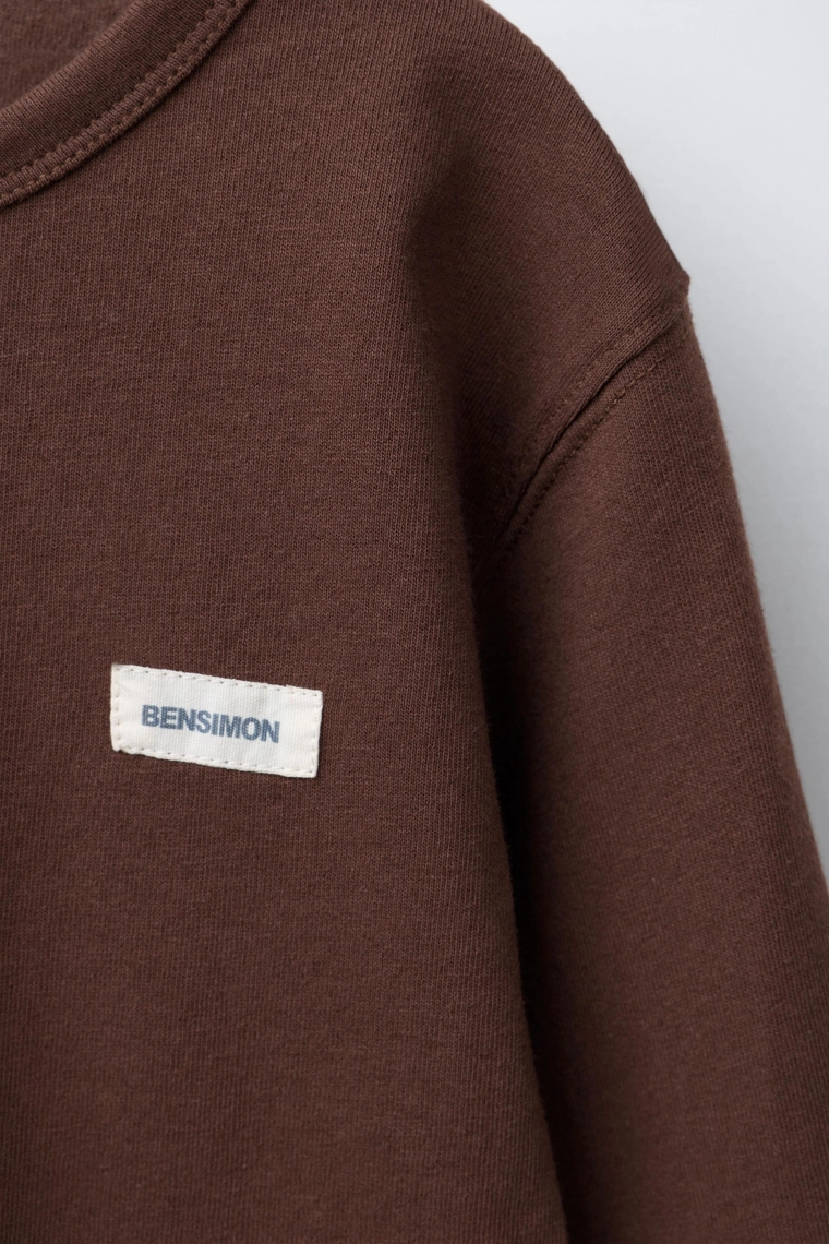 ОДНОТОННЫЙ ЛОНГСЛИВ С ЭТИКЕТКОЙ BENSIMON X ZARA