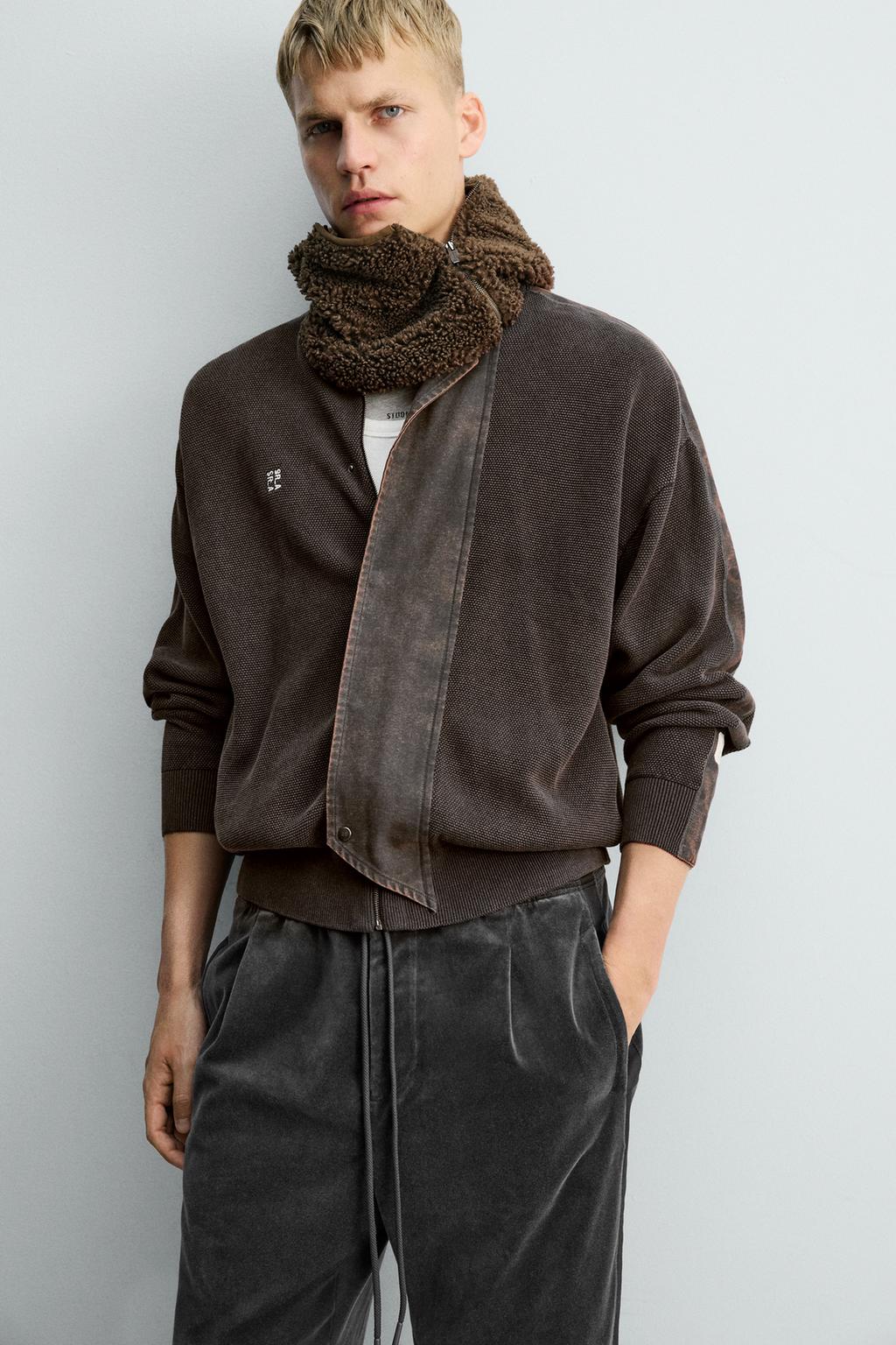 Кардиган из вязаного хлопка с полосками x sr_a