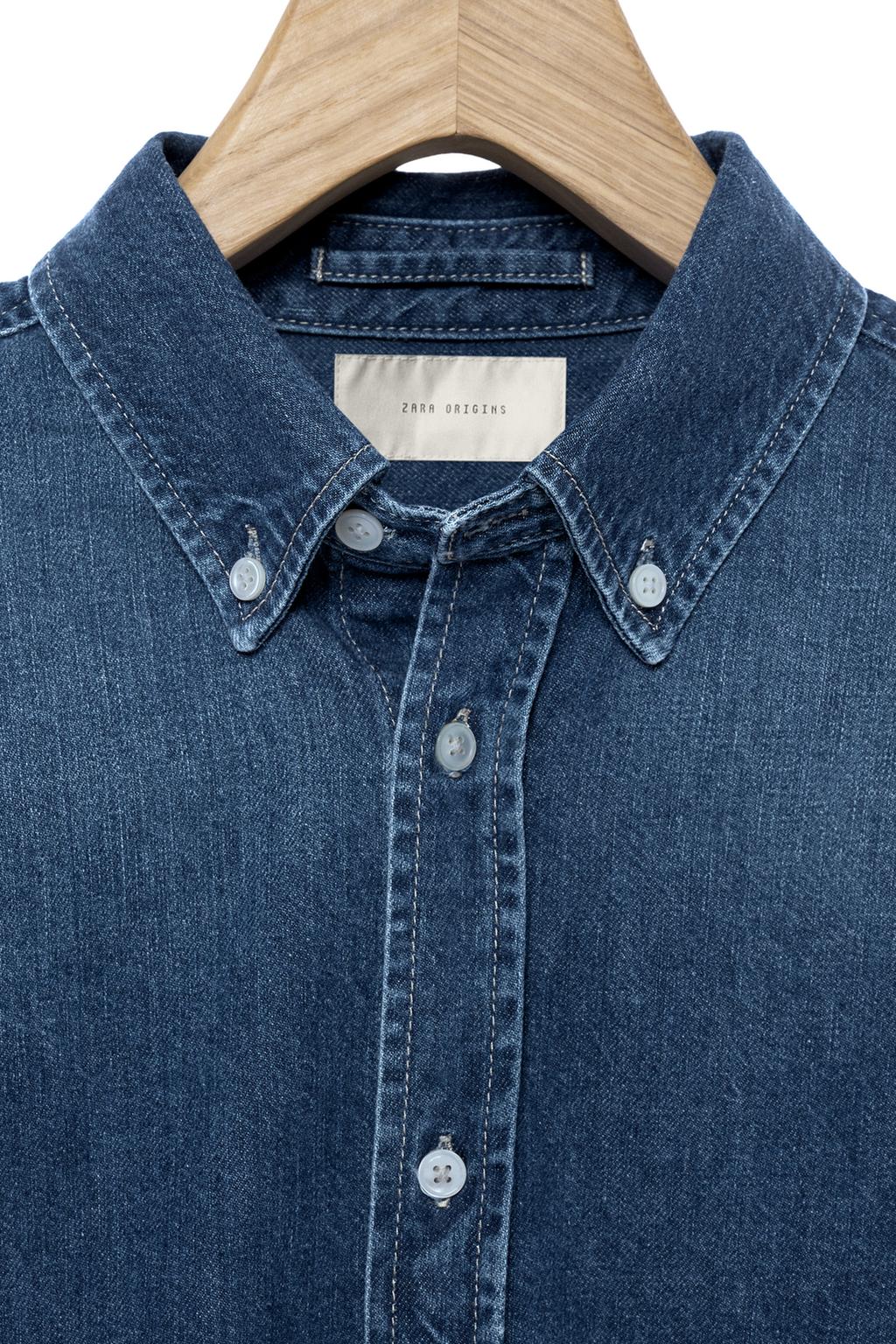 ДЖИНСОВАЯ РУБАШКА ИЗ ХЛОПКА И КАШЕМИРА