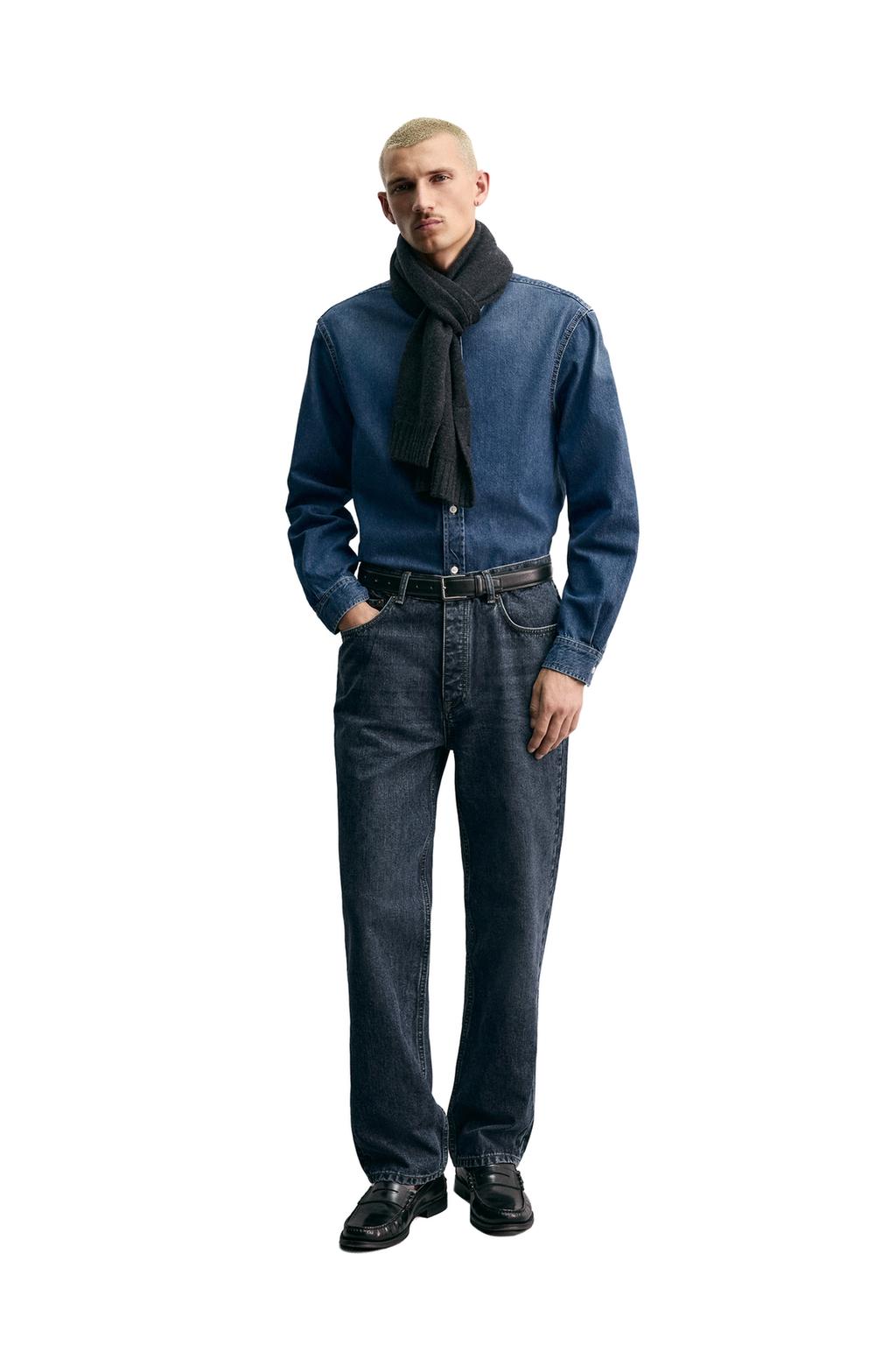 ДЖИНСОВАЯ РУБАШКА ИЗ ХЛОПКА И КАШЕМИРА