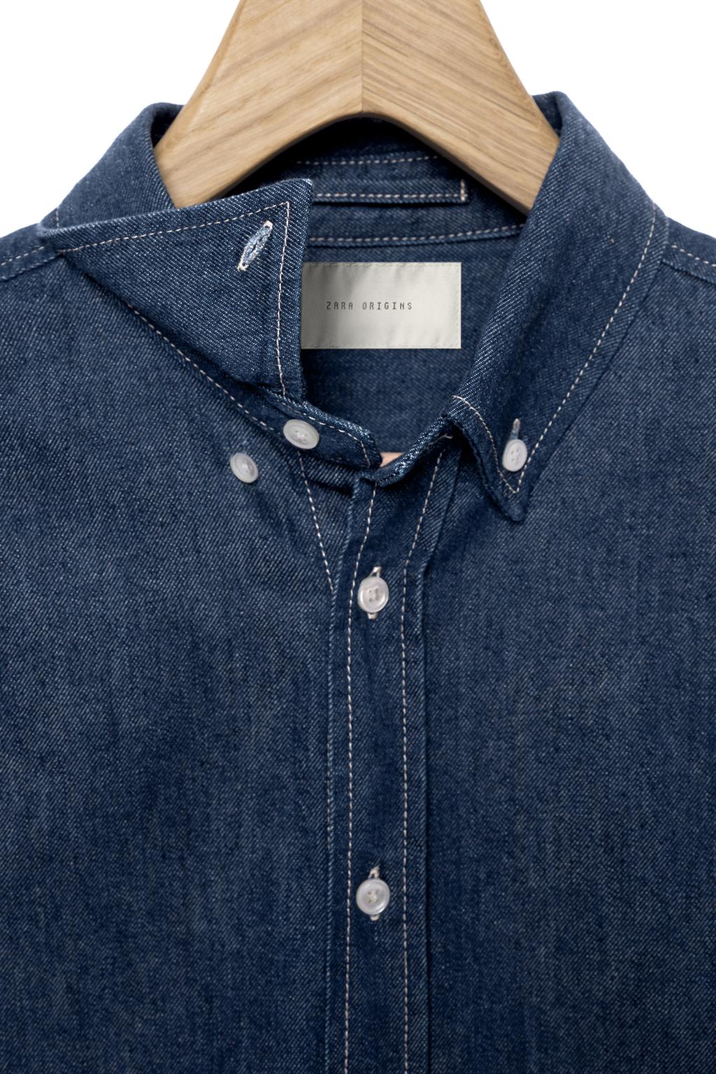 ДЖИНСОВАЯ РУБАШКА ИЗ ХЛОПКА И КАШЕМИРА