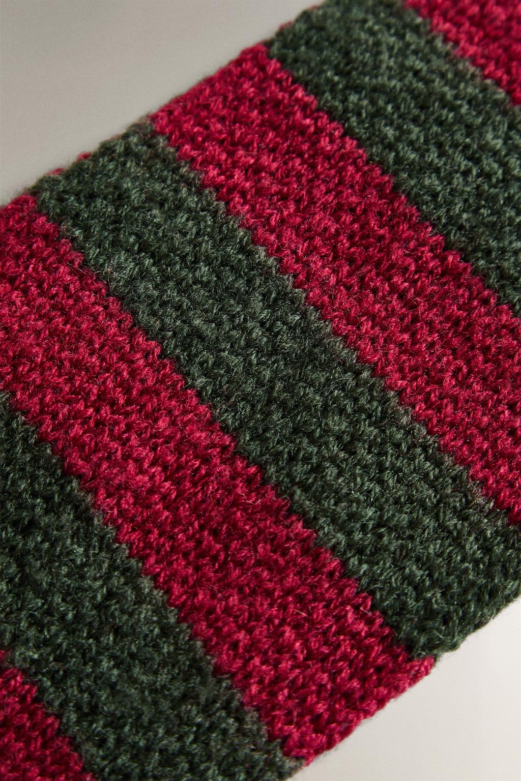 Полосатый рождественский шарф для домашних животных