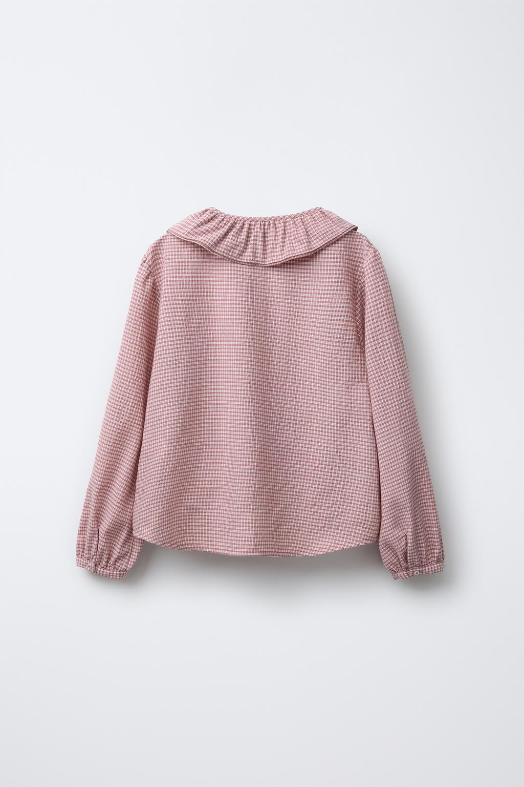 РУБАШКА С ДВОЙНЫМ ОТЛОЖНЫМ ВОРОТНИКОМ В КЛЕТКУ BENSIMON ® X ZARA 