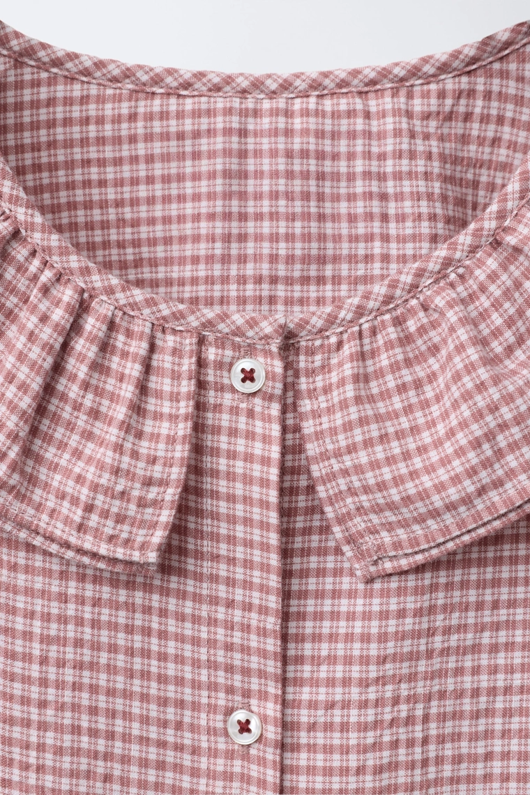 Рубашка в клетку с двойным воротником peter pan от bensimon ® x zara