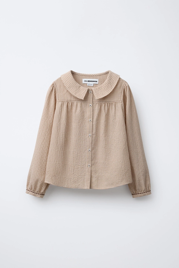 Рубашка с воротником петер-пэн и вышивкой bensimon ® x zara