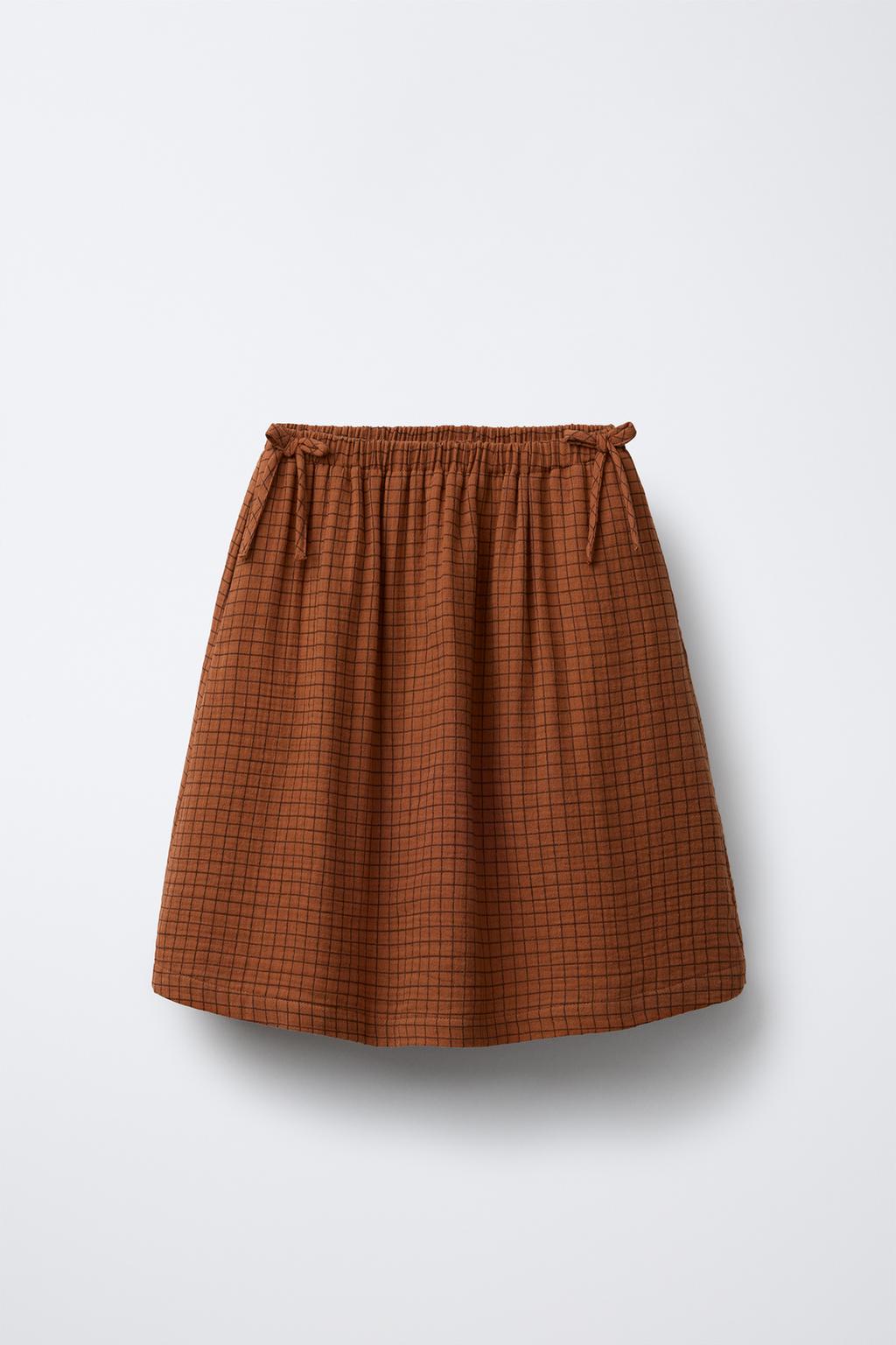 ЮБКА МИДИ В КЛЕТКУ С БАНТАМИ BENSIMON ® X ZARA