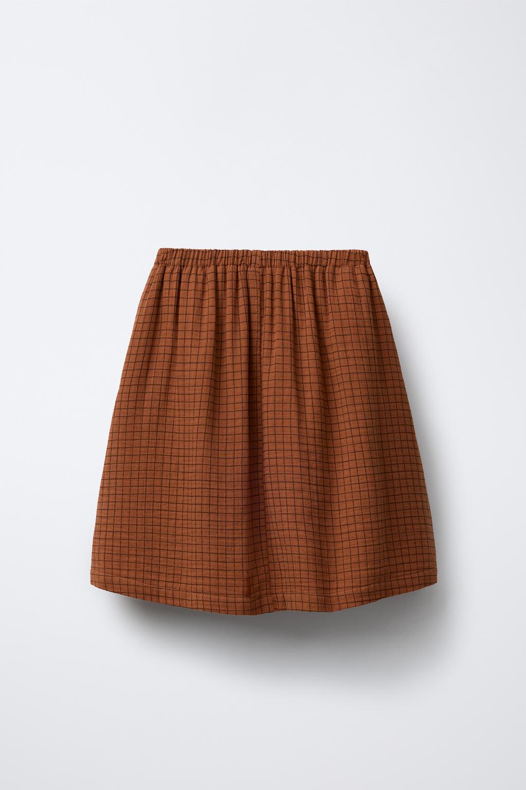 ЮБКА МИДИ В КЛЕТКУ С БАНТАМИ BENSIMON ® X ZARA