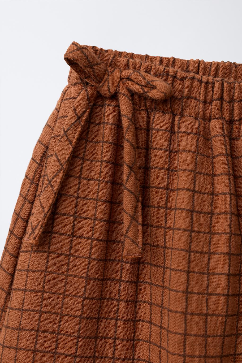 ЮБКА МИДИ В КЛЕТКУ С БАНТАМИ BENSIMON ® X ZARA