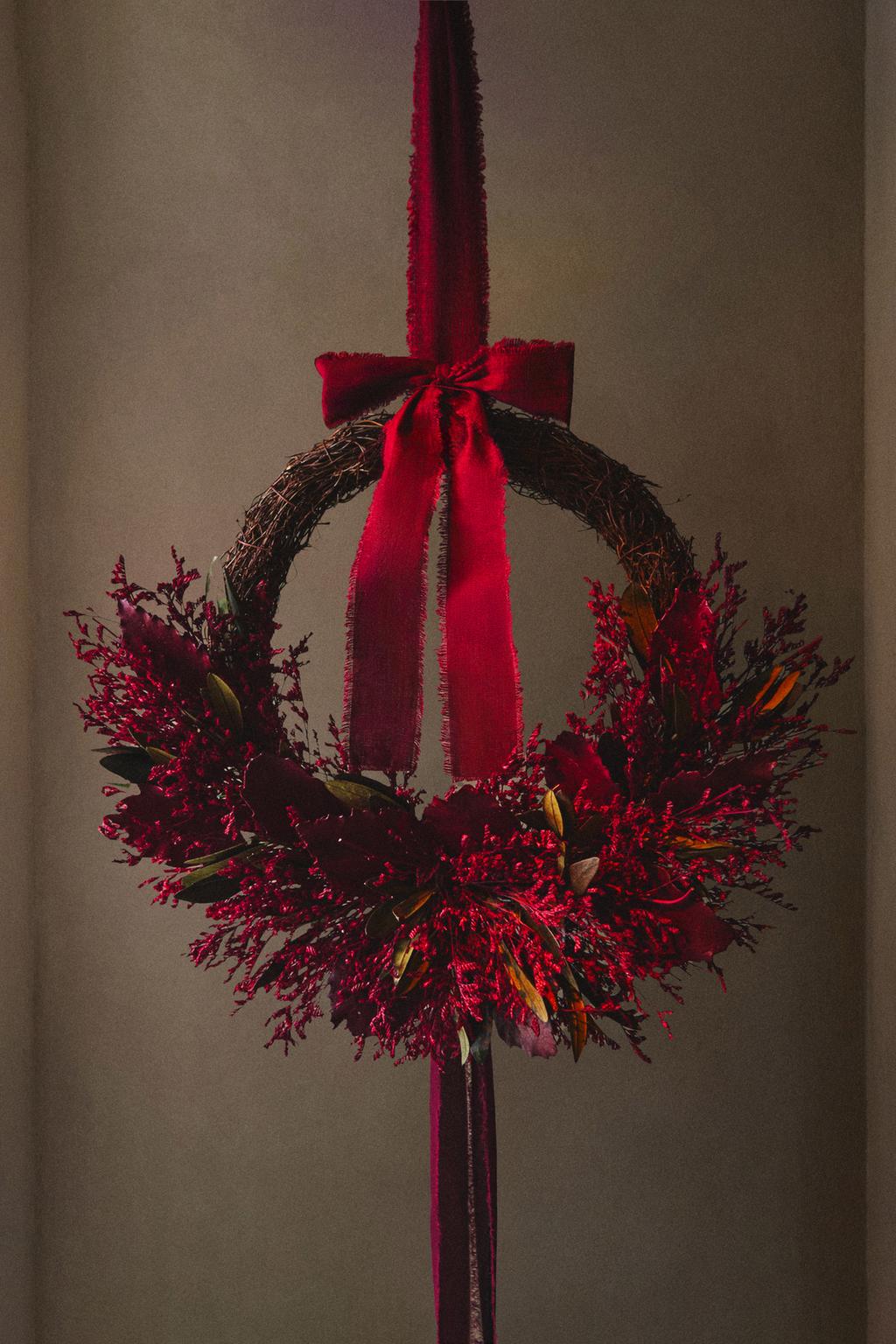 Рождественский венок декоративный из эвкалиптовых цветов