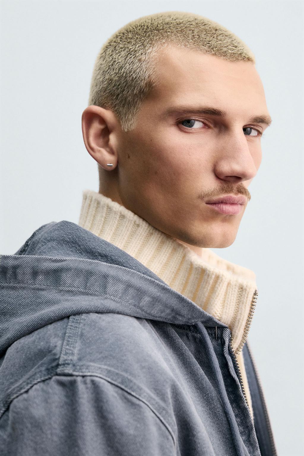 Куртка с капюшоном в стиле мытый деним