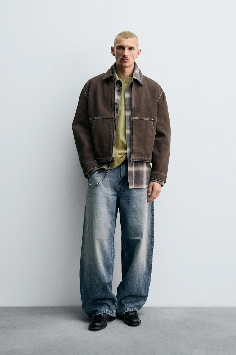 Пиджак с контрастной текстурой