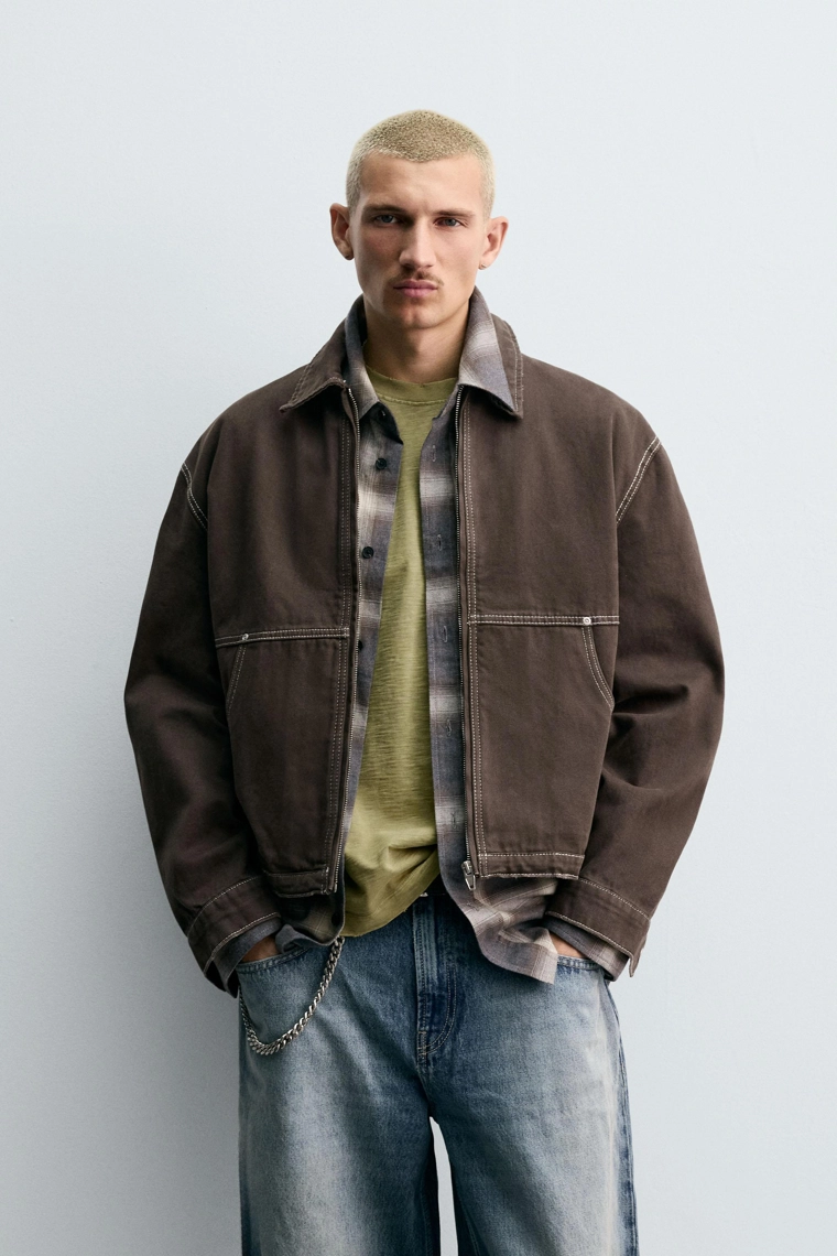 Пиджак с контрастной текстурой