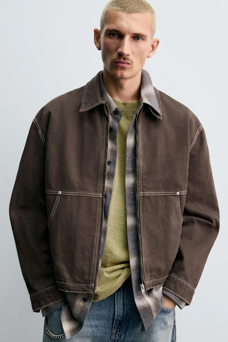 Пиджак с контрастной текстурой