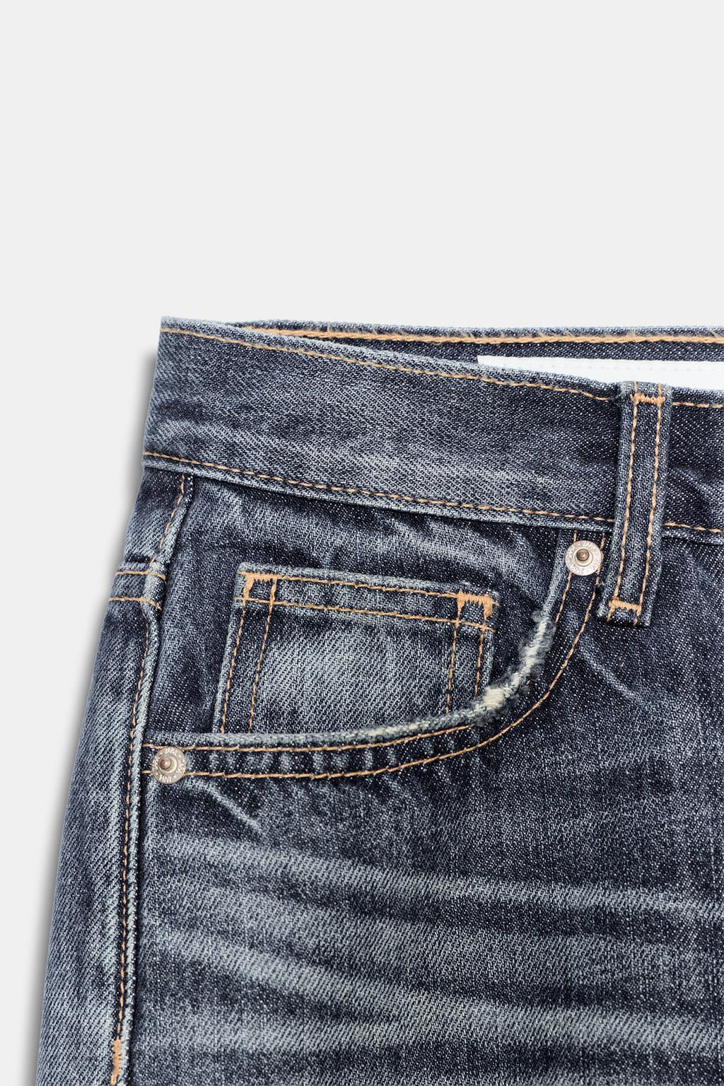 ПРЯМЫЕ ДЖИНСЫ TRF С ДЫРАМИ СРЕДНЕЙ ПОСАДКИ