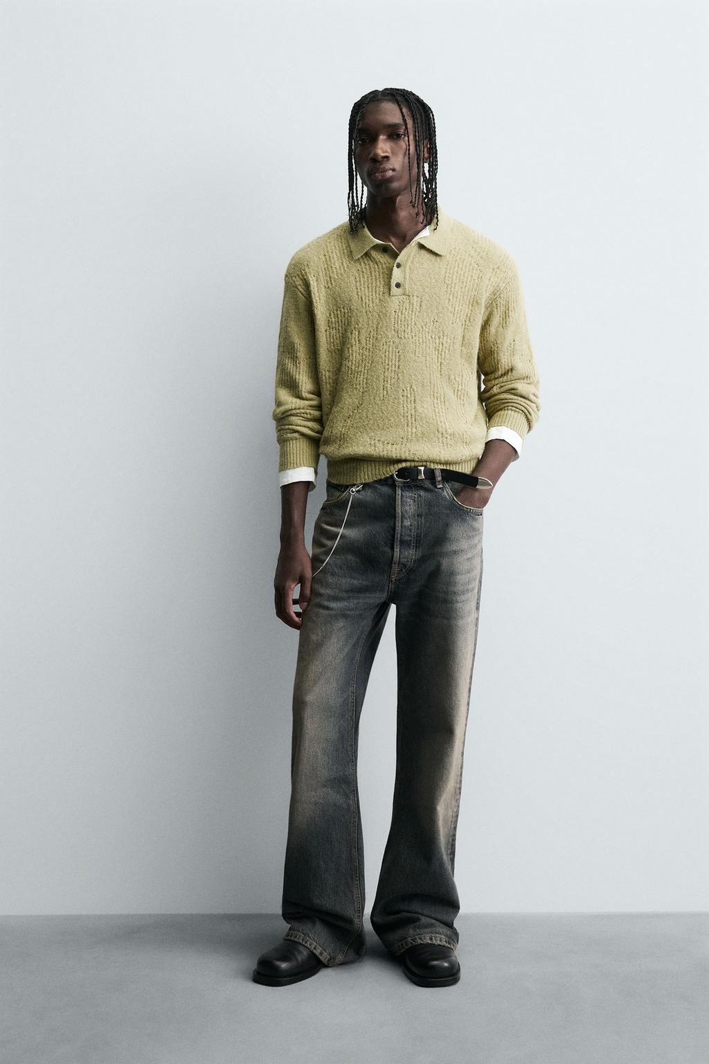 ТРИКОТАЖНОЕ ПОЛО С АЖУРНЫМ УЗОРОМ