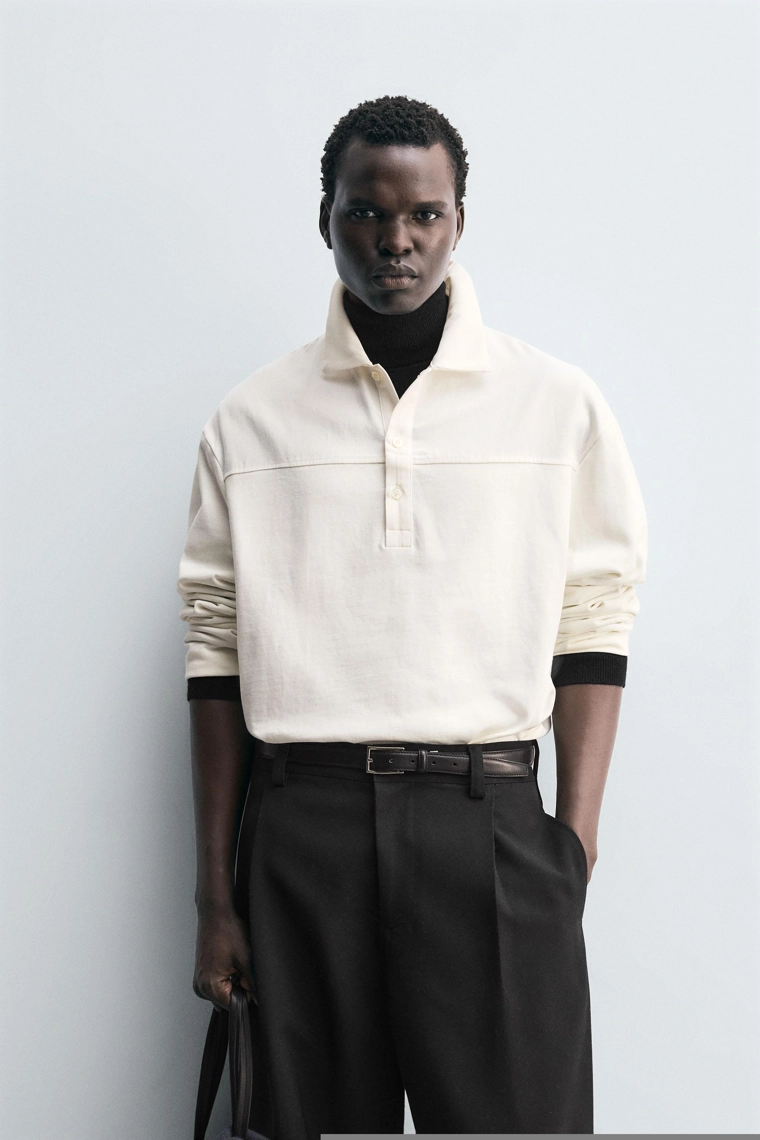 ПОЛО СВОБОДНОГО КРОЯ ИЗ СТРУКТУРНОЙ ТКАНИ