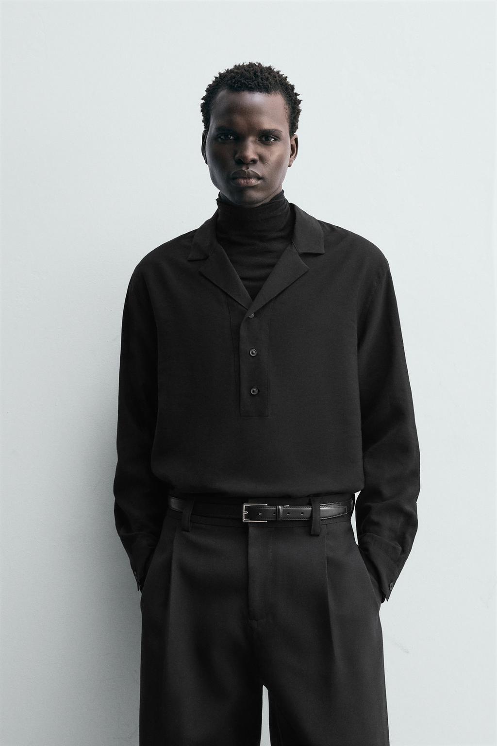 РУБАШКА-ПОЛО СТРУЯЩЕГОСЯ ПОКРОЯ