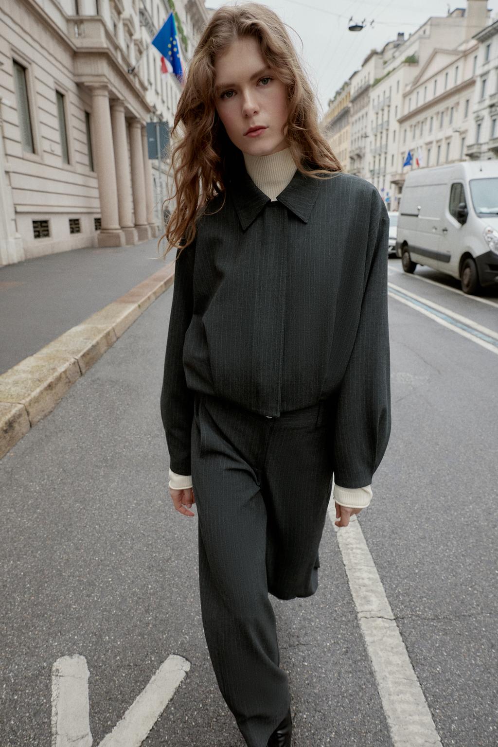 УКОРОЧЕННЫЙ БОМБЕР С ТОНКОЙ ПОЛОСКОЙ