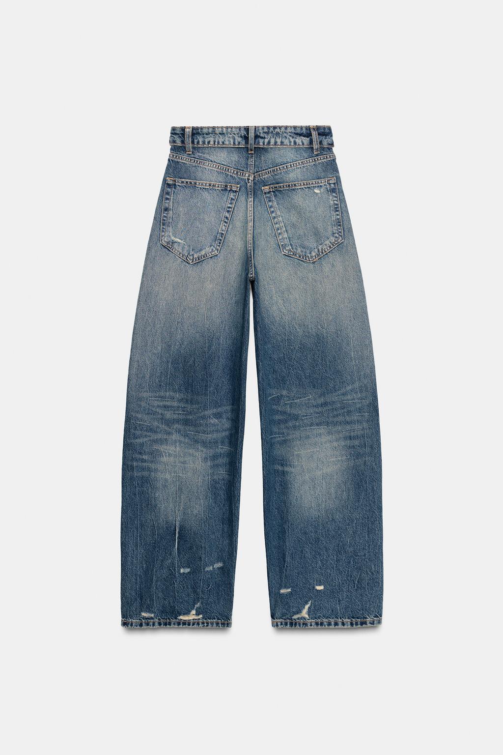 ДЖИНСЫ TRF СО СРЕДНЕЙ ПОСАДКОЙ И ОТВЕРНУТЫМ ПОЯСОМ