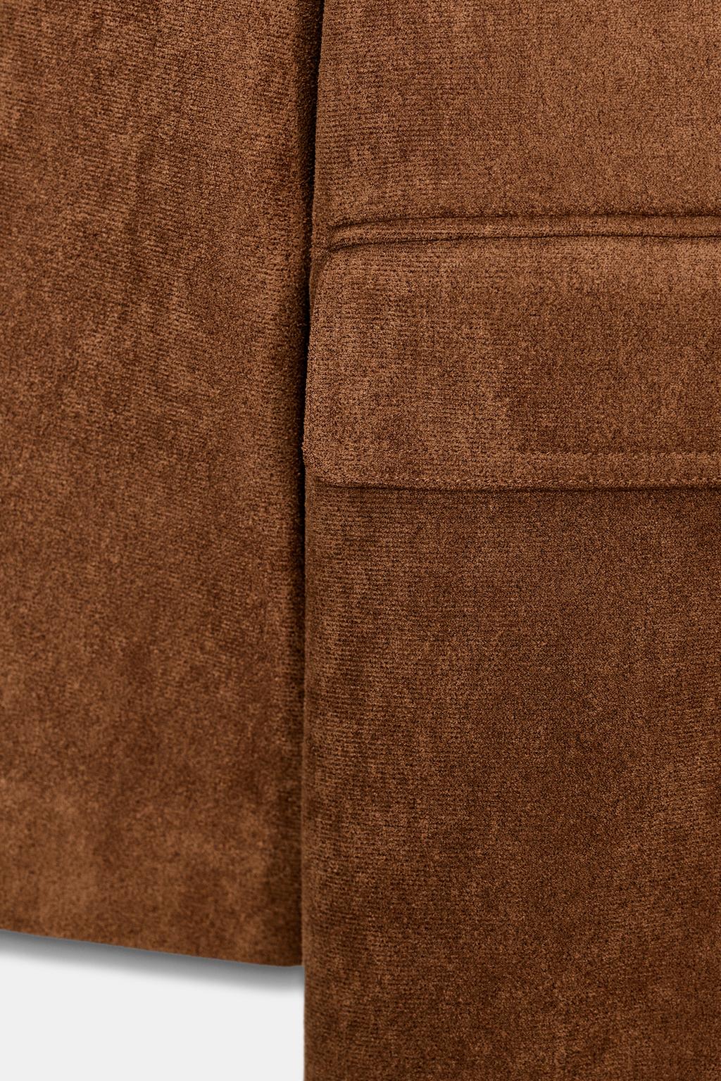 ПАЛЬТО-СЮРТУК ИЗ ТКАНИ ПОД ЗАМШУ